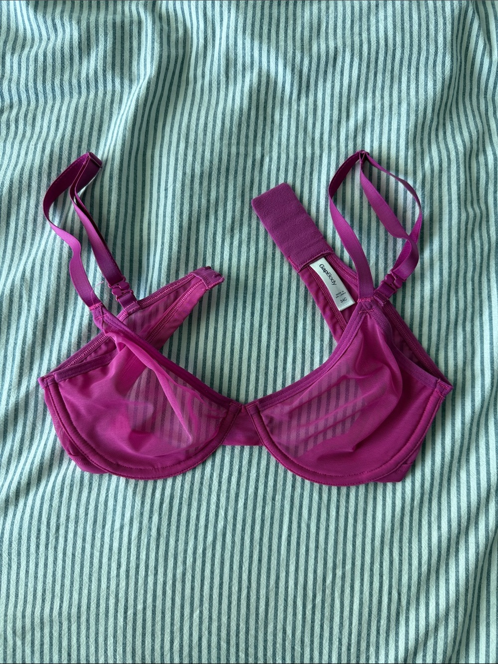 Sheer Underwire Bra in Bright Magenta - Comfort & Support